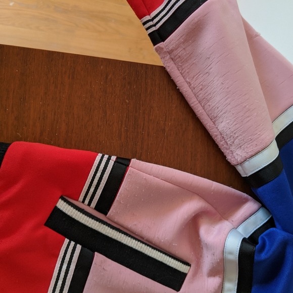 UNREAL Varsity Baseball Jacket Pink Athletic - Picture 6 of 8